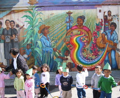 mural in San Francisco expressing liberation themes